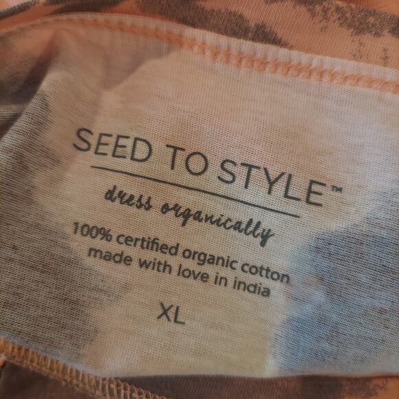 Seed to Style Size XL Tie Dye Organic Cotton Long Sleeve Casual Shirt Watercolor - Picture 5 of 9